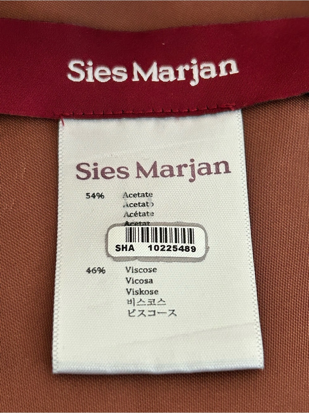 Sies Marjan Satin Draped Top Assymetrical Chocolate Brown Size 8 - Picture 7 of 13